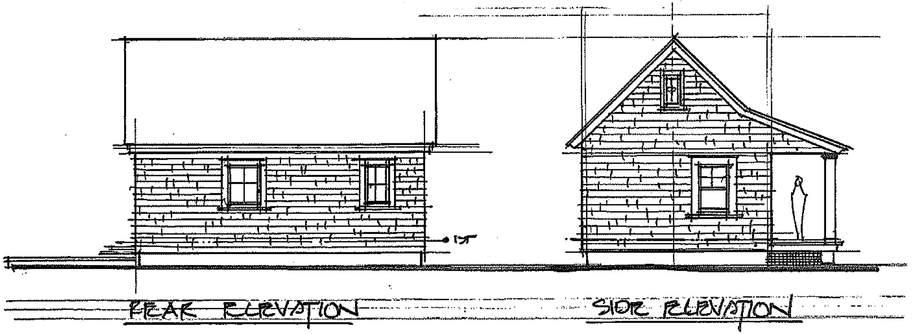 Rear and side elevation sketch - HIDEAWAY COTTAGE 