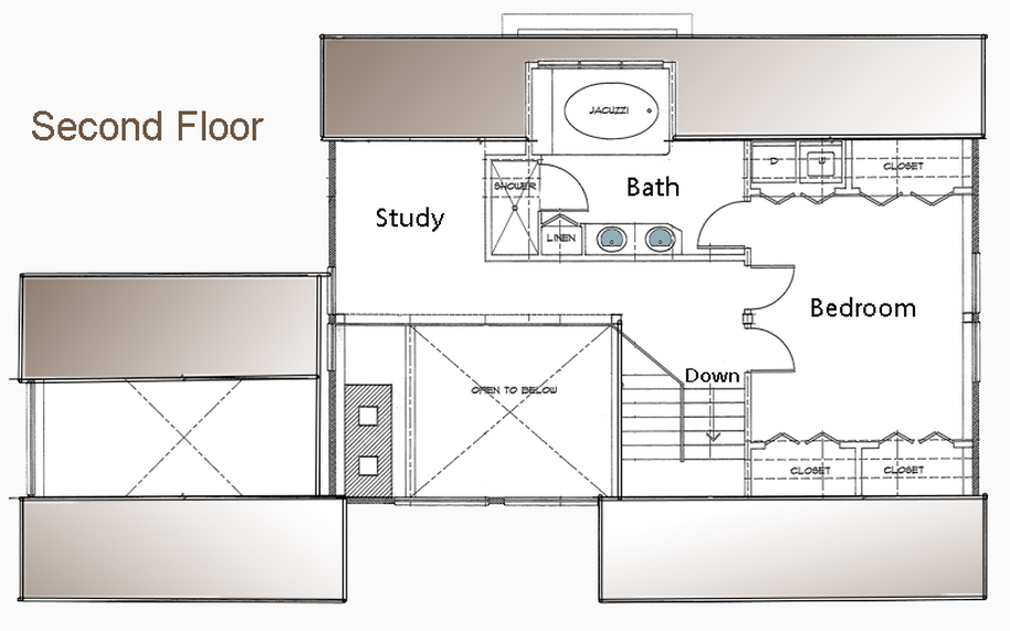 Meek's Point Guest Cottage - 2nd floor plan