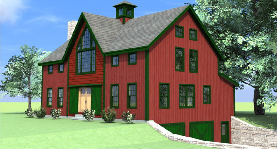 Haley Barn Style exterior rendering - front