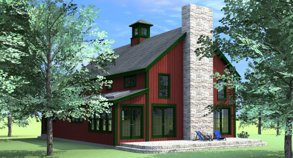 Haley Barn Style exterior rendering side view